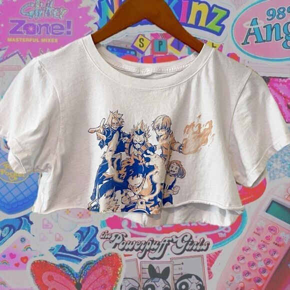 My Hero Academia Custom Micro Crop Top Crewneck SZ Small Nerd Cosplay Anime - Picture 1 of 6